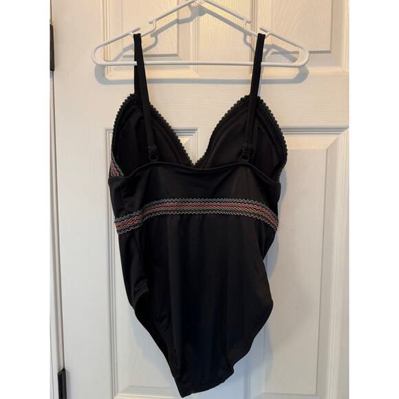 Beach Betty Slimming One Piece Swimsuit sz L - Picture 3 of 5